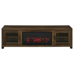 Havering Dark Pine 71-inch TV Stand Fireplace Media Console - Ornate Home
