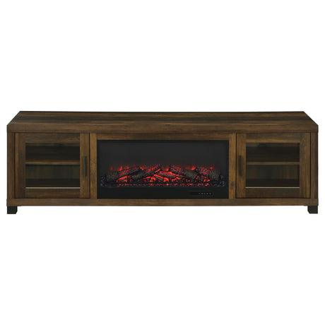 Havering Dark Pine 71-inch TV Stand Fireplace Media Console - Ornate Home