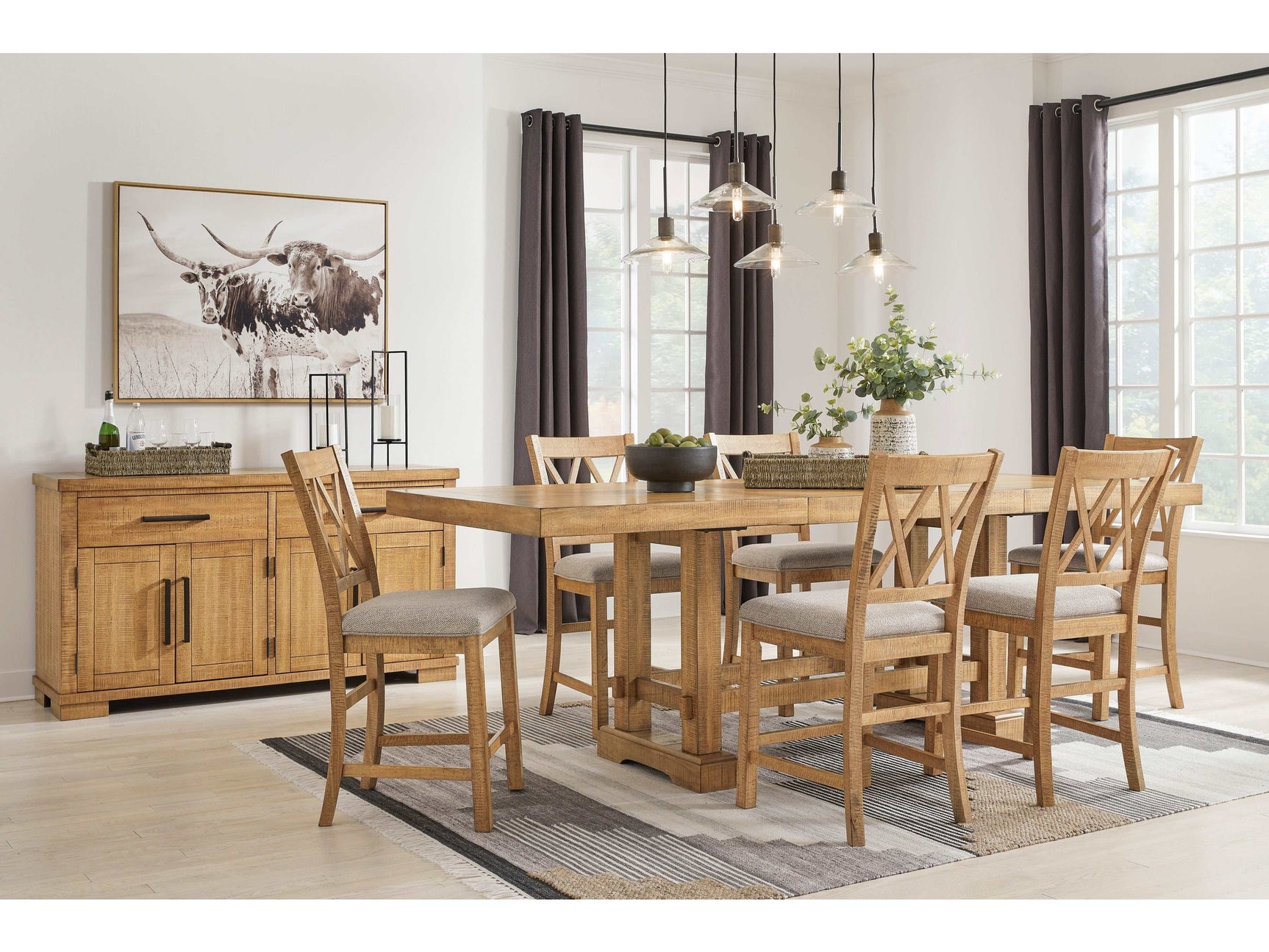 Havonplane Brown Counter Height Dining Room Set / 7pc - Ornate Home
