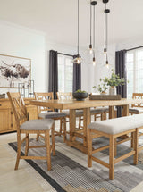 Havonplane Brown Counter Height Dining Room Set / 8pc - Ornate Home