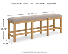 Havonplane Brown Counter Height Dining Table, 6 Barstools and Bench - Ornate Home