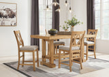 Havonplane Brown Counter Height Extension Dining Table and 4 Barstools - Ornate Home