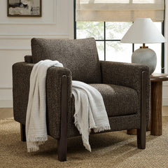 Hawken Antique/Espresso Boucle Fabric Accent Armchair - Ornate Home