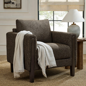 Hawken Antique/Espresso Boucle Fabric Accent Armchair - Ornate Home