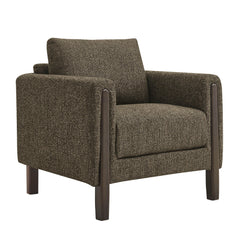 Hawken Antique/Espresso Boucle Fabric Accent Armchair - Ornate Home