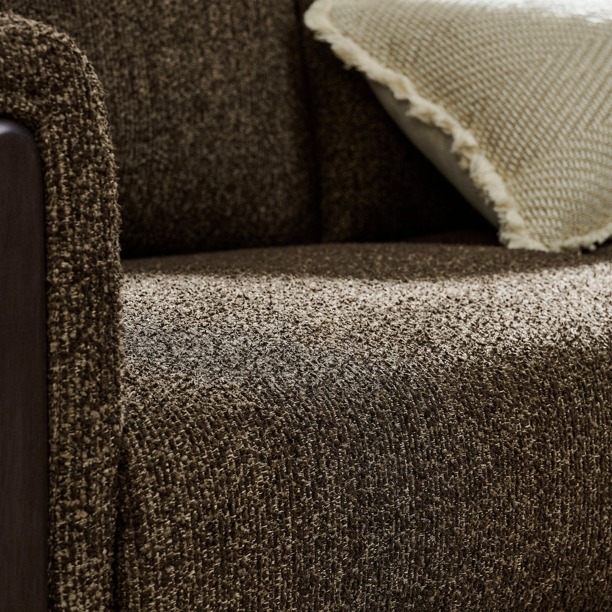 Hawken Antique/Espresso Boucle Fabric Accent Armchair - Ornate Home