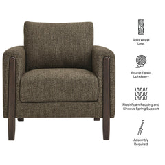 Hawken Antique/Espresso Boucle Fabric Accent Armchair - Ornate Home