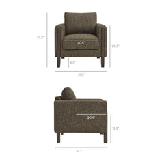 Hawken Antique/Espresso Boucle Fabric Accent Armchair - Ornate Home