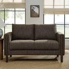 Hawken Antique/Espresso Boucle Fabric Loveseat - Ornate Home