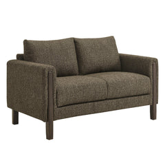 Hawken Antique/Espresso Boucle Fabric Loveseat - Ornate Home
