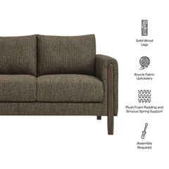 Hawken Antique/Espresso Boucle Fabric Loveseat - Ornate Home