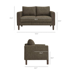 Hawken Antique/Espresso Boucle Fabric Loveseat - Ornate Home