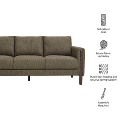 Hawken Antique/Espresso Boucle Fabric Sofa - Ornate Home