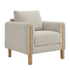 Hawken Parchment Beech Boucle Fabric Accent Armchair - Ornate Home