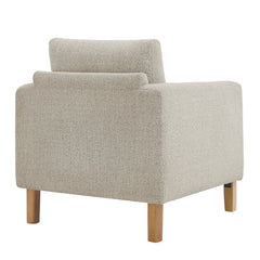 Hawken Parchment Beech Boucle Fabric Accent Armchair - Ornate Home