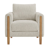 Hawken Parchment Beech Boucle Fabric Accent Armchair - Ornate Home