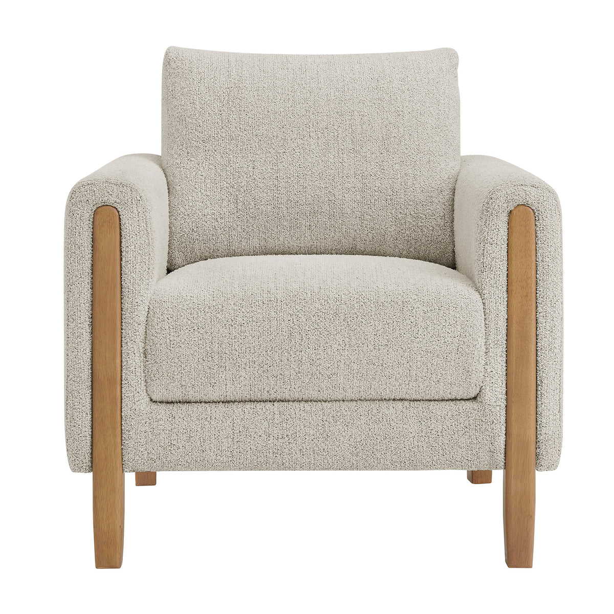 Hawken Parchment Beech Boucle Fabric Accent Armchair - Ornate Home