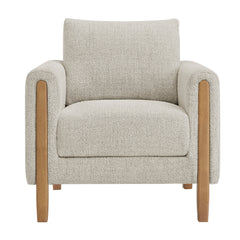 Hawken Parchment Beech Boucle Fabric Accent Armchair - Ornate Home