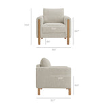 Hawken Parchment Beech Boucle Fabric Accent Armchair - Ornate Home