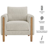 Hawken Parchment Beech Boucle Fabric Accent Armchair - Ornate Home
