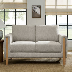 Hawken Parchment Beech Boucle Fabric Loveseat - Ornate Home