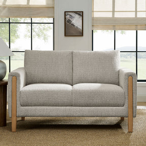 Hawken Parchment Beech Boucle Fabric Loveseat - Ornate Home