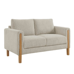 Hawken Parchment Beech Boucle Fabric Loveseat - Ornate Home