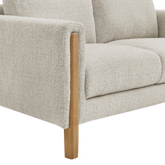 Hawken Parchment Beech Boucle Fabric Loveseat - Ornate Home
