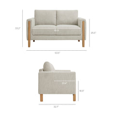 Hawken Parchment Beech Boucle Fabric Loveseat - Ornate Home