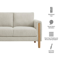 Hawken Parchment Beech Boucle Fabric Loveseat - Ornate Home
