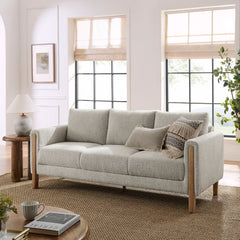 Hawken Parchment Beech Boucle Fabric Sofa - Ornate Home