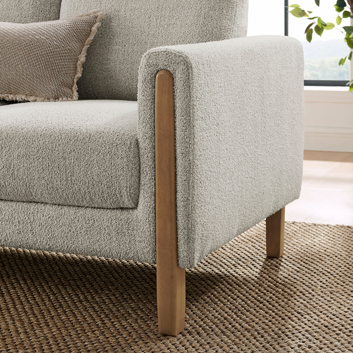 Hawken Parchment Beech Boucle Fabric Sofa - Ornate Home