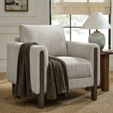 Hawken Parchment/Espresso Boucle Fabric Accent Armchair - Ornate Home