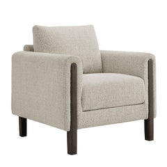 Hawken Parchment/Espresso Boucle Fabric Accent Armchair - Ornate Home