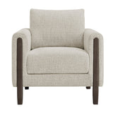 Hawken Parchment/Espresso Boucle Fabric Accent Armchair - Ornate Home