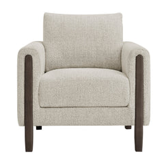 Hawken Parchment/Espresso Boucle Fabric Accent Armchair - Ornate Home