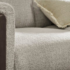 Hawken Parchment/Espresso Boucle Fabric Accent Armchair - Ornate Home