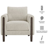 Hawken Parchment/Espresso Boucle Fabric Accent Armchair - Ornate Home