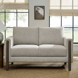 Hawken Parchment/Espresso Boucle Fabric Loveseat - Ornate Home