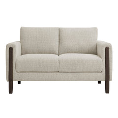 Hawken Parchment/Espresso Boucle Fabric Loveseat - Ornate Home