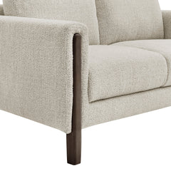 Hawken Parchment/Espresso Boucle Fabric Loveseat - Ornate Home