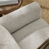 Hawken Parchment/Espresso Boucle Fabric Loveseat - Ornate Home