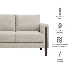 Hawken Parchment/Espresso Boucle Fabric Loveseat - Ornate Home