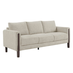 Hawken Parchment/Espresso Boucle Fabric Sofa - Ornate Home