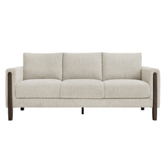 Hawken Parchment/Espresso Boucle Fabric Sofa - Ornate Home