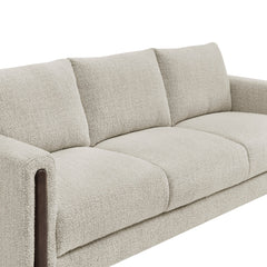 Hawken Parchment/Espresso Boucle Fabric Sofa - Ornate Home