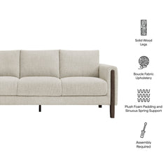 Hawken Parchment/Espresso Boucle Fabric Sofa - Ornate Home
