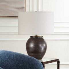 Hawkins Bronze Ribbed Table Lamp - Ornate Home