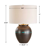 Hawkins Bronze Ribbed Table Lamp - Ornate Home