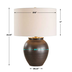 Hawkins Bronze Ribbed Table Lamp - Ornate Home